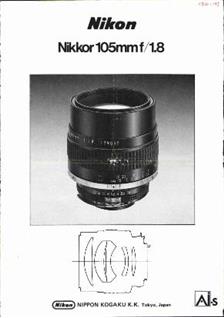 Nikon 105/1.8 manual. Camera Instructions.